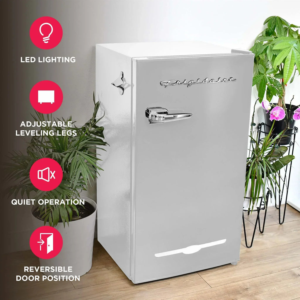 2026 NewFrigidaire EFR376-C-PINK 3.2-Cu.-Ft. 65-Watt Retro Bar Fridge with Side Bottle Opener (Pink)