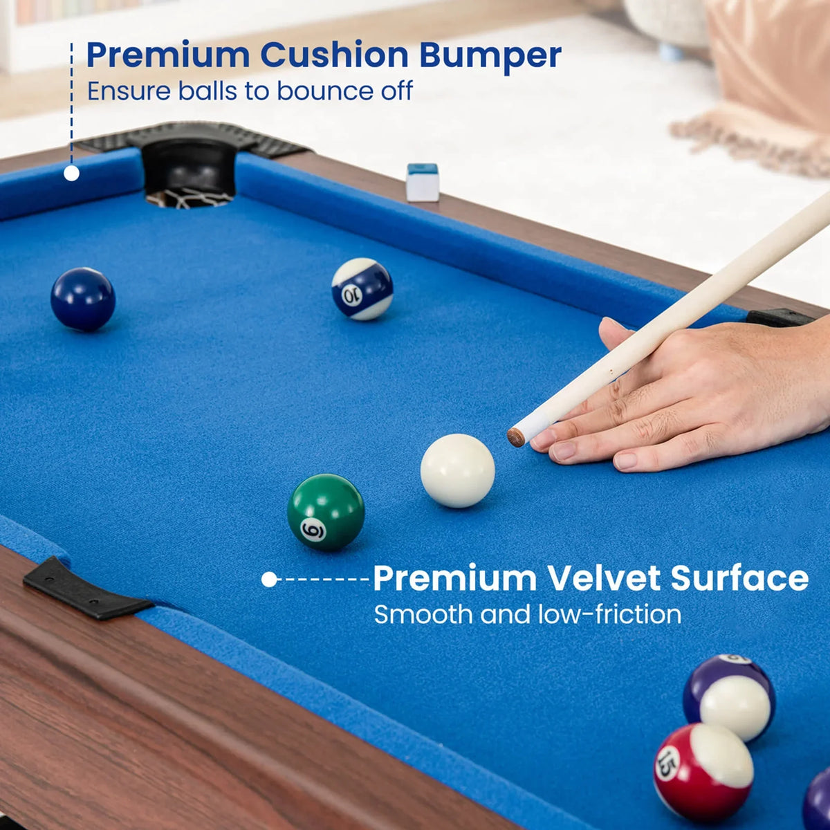 2026 NewCostway 48" Pool Table for Kids & Adults with Full Set of Balls 2 Cue Sticks 2 Chalks Green