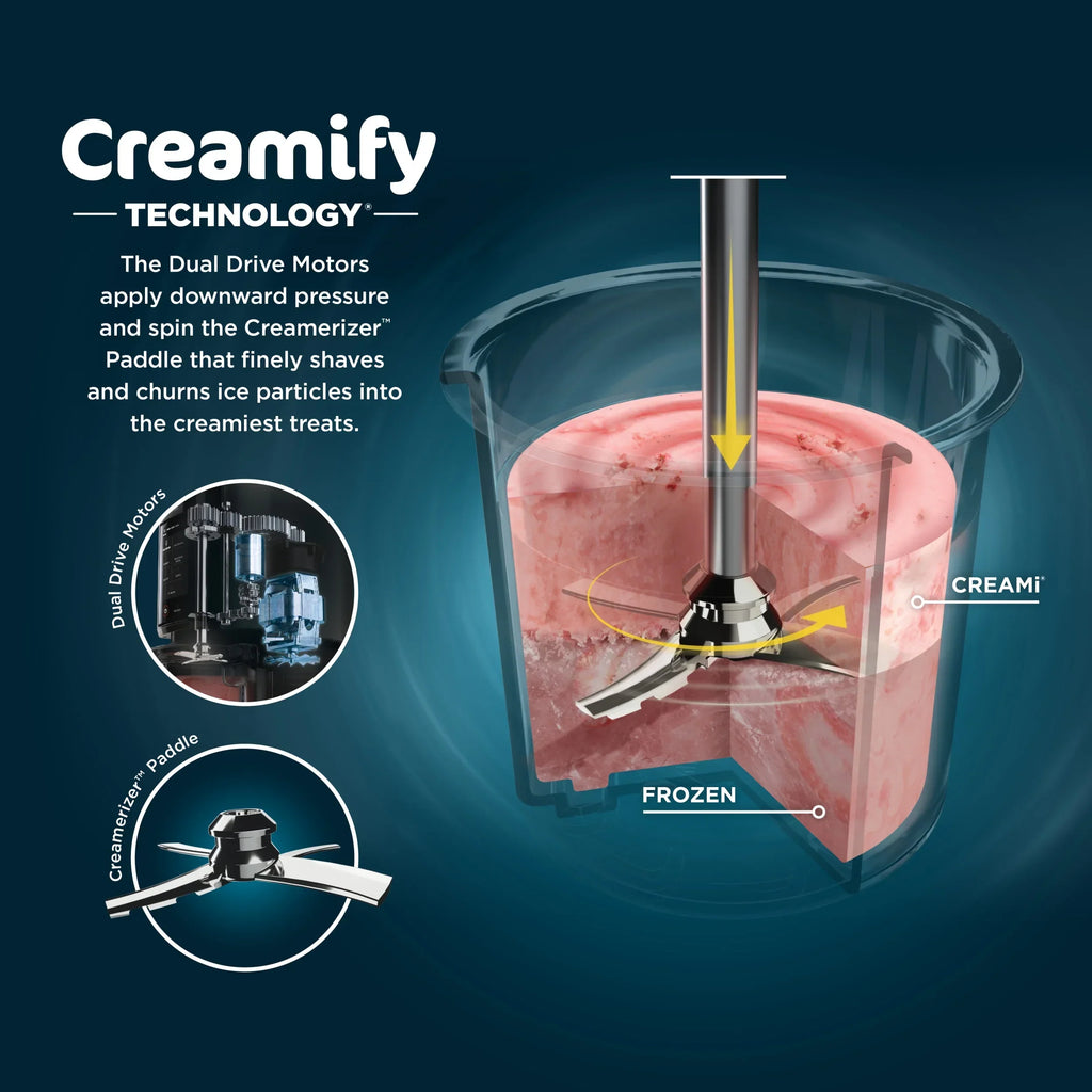 2026 NewNinja CREAMi Ice Cream Maker, for Gelato, Mix-ins, Milkshakes, Sorbet, Smoothie Bowls & More, 5 One-Touch Programs, with (2) 16 oz Pint Containers & Lids, Perfect for Kids, White, NC300WH