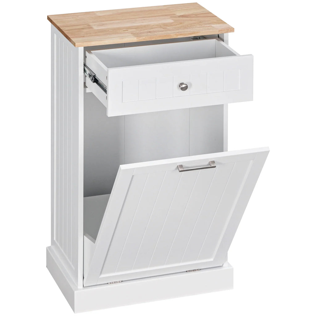 2026 NewHOMCOM Kitchen Tilt Out Trash Bin Cabinet, Free Standing Recycling Cabinet
