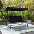 2026 NewCostway 3-Seat Outdoor Converting Patio Swing Glider Adjustable Canopy Porch Swing Black