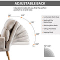 2026 NewBestier Adjustable Accent Chairs with Ottoman, Velvet Fabric Armchair for Bedroom Living Room, Comfy Lounge Chair with Padded Backrest and Side Pocket, Soft Reading Chair, Beige