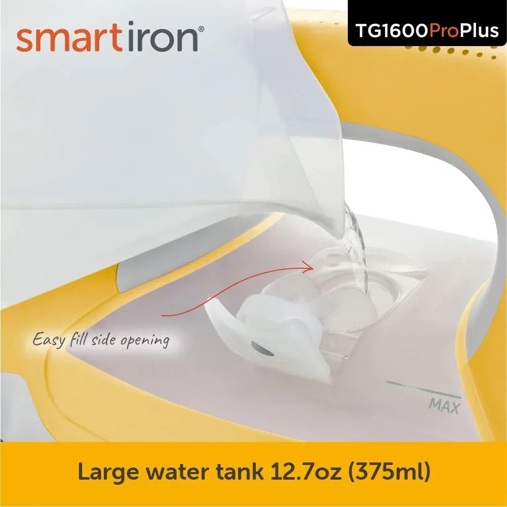 2026 NewOliso TG1600 Pro Plus 1800 Watt SmartIron with Auto Lift - for Clothes, Sewing, Quilting and Crafting Ironing | Diamond Ceramic-Flow Soleplate Steam Iron, Yellow