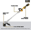 2026 NewDEWALT Brushless 20V String Trimmer, 5AH Battery Powered