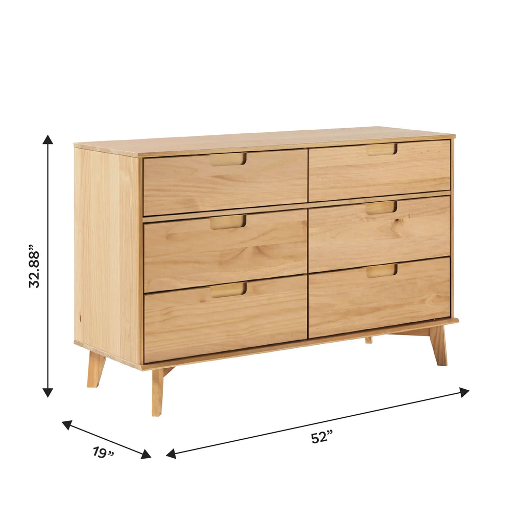 2026 NewWalker Edison Sonoma 6-Drawer Solid Wood Caramel Dresser