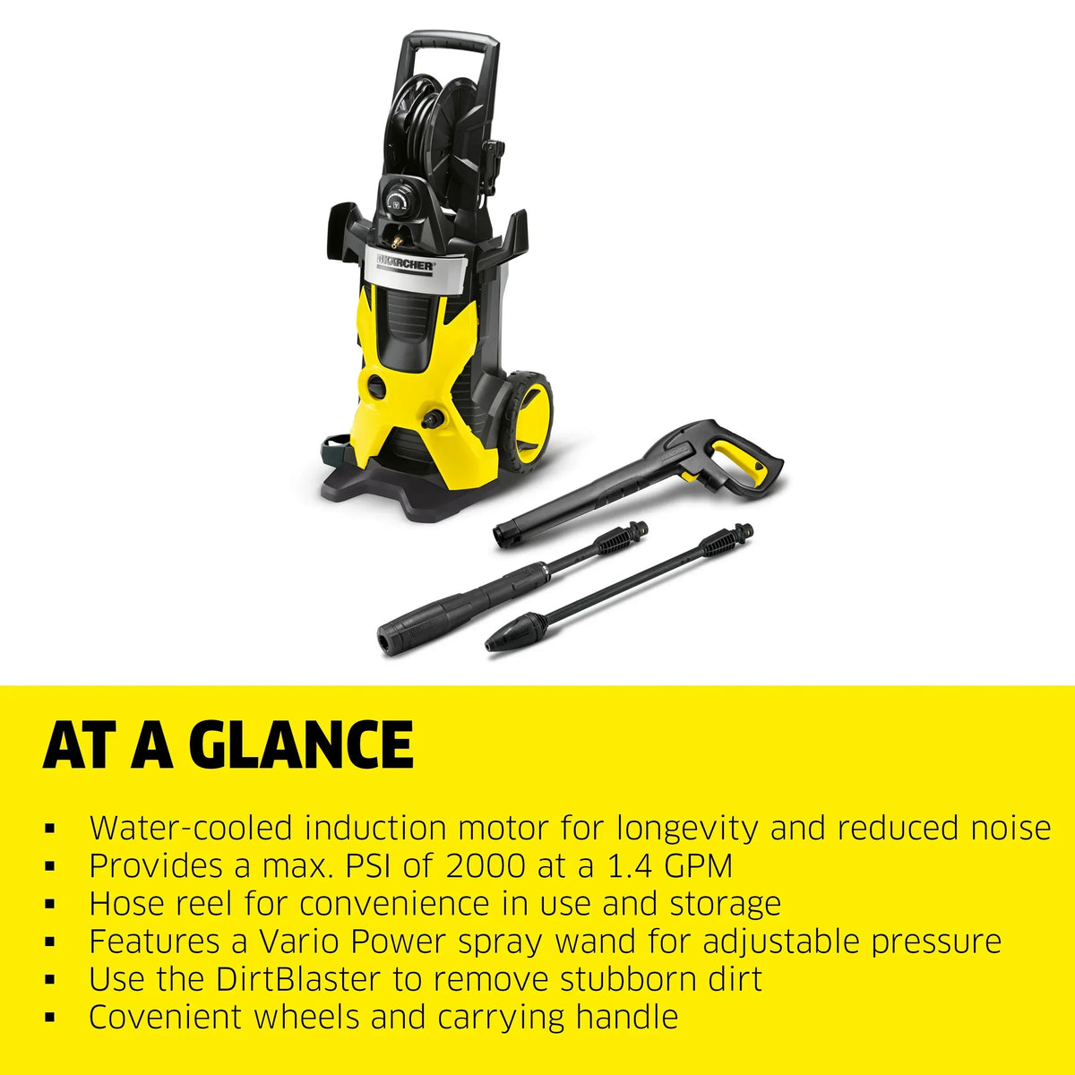 2026 NewKarcher Pressure Washer, K5 Premium, 1.45 GPM, Hose Reel, 32 ft. Hose - 2000 PSI