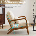 2026 NewKtaxon Accent Chair Corduroy Upholstered Armchair, Reading Club Chair with Pillow and Solid Wood Frame for Living Room Bedroom Furniture Off White
