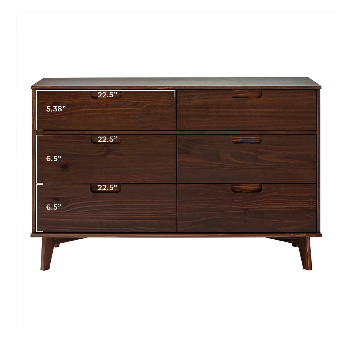 2026 NewWalker Edison Sonoma 6-Drawer Solid Wood Caramel Dresser
