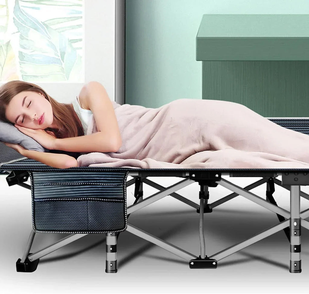 2026 NewABORON Portable Camping Cot with Mattress & Carry Bag, 75''x28'' Folding Sleeping Cots, Folding Bed Cot for Adults & Kids
