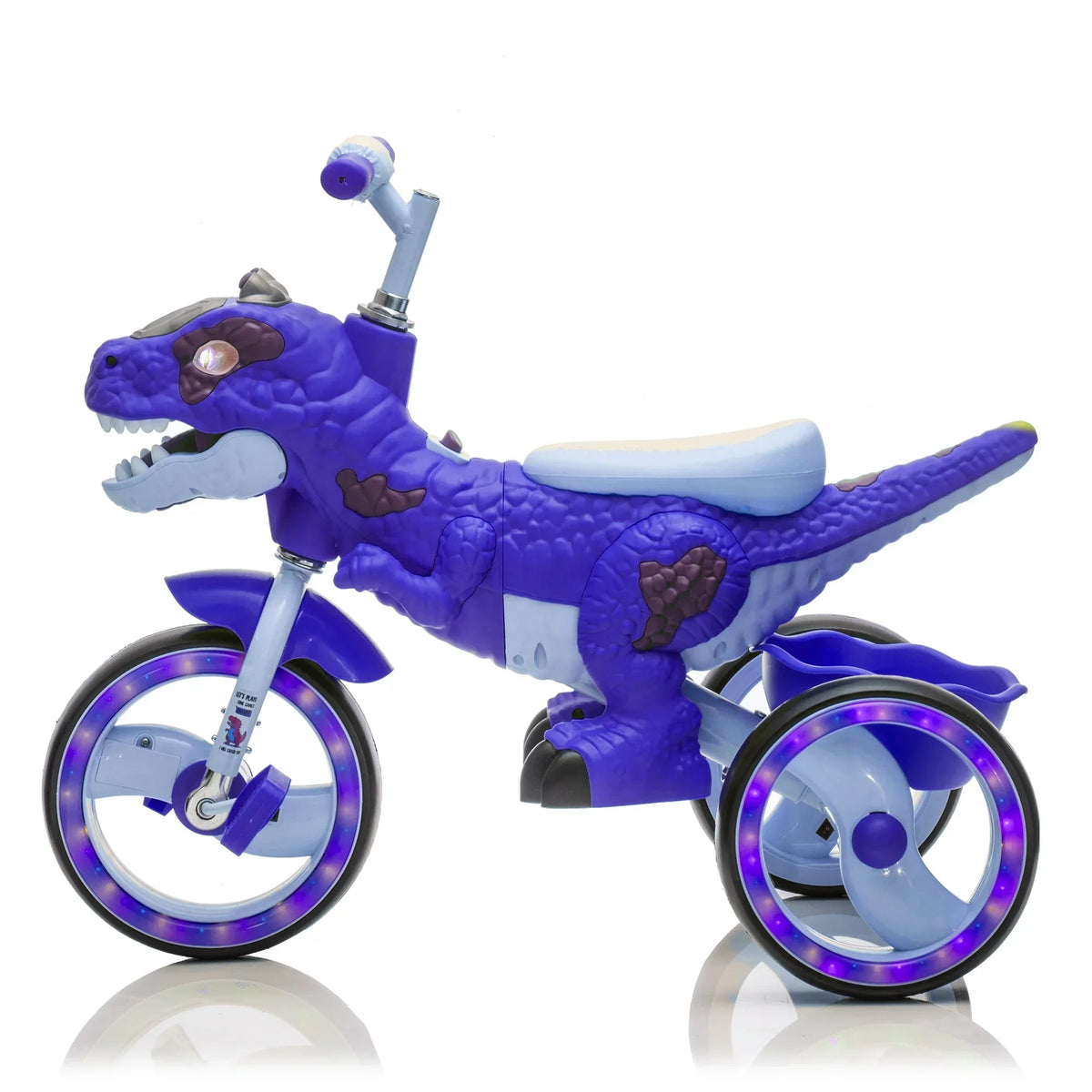 2026 NewXuanlur Kids Ride on Dinosaur Tricycle, Toddlers Kid Trike with Wide Flash Wheels, Anti-Slip Pedals, Rear Basket, Music & LED Lights, Toddler Bike Toys Gift for 3-6 Year Old Boys & Girls (Green)