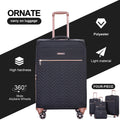 2026 NewTravelhouse 4 Piece Luggage Set Softside Expandable Lightweight Suitcase with Double Spinner Wheels.(Black)