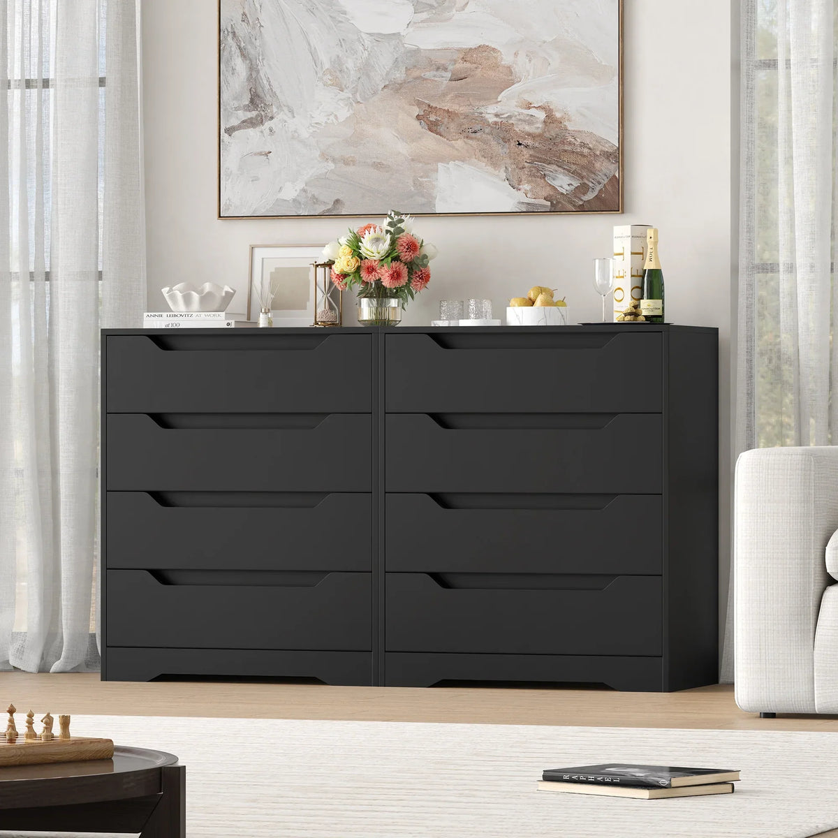 2026 NewHomfa 4 Large Drawers Dresser, Modern Wood Chest of Drawers for Bedroom Hallway Living Room, White