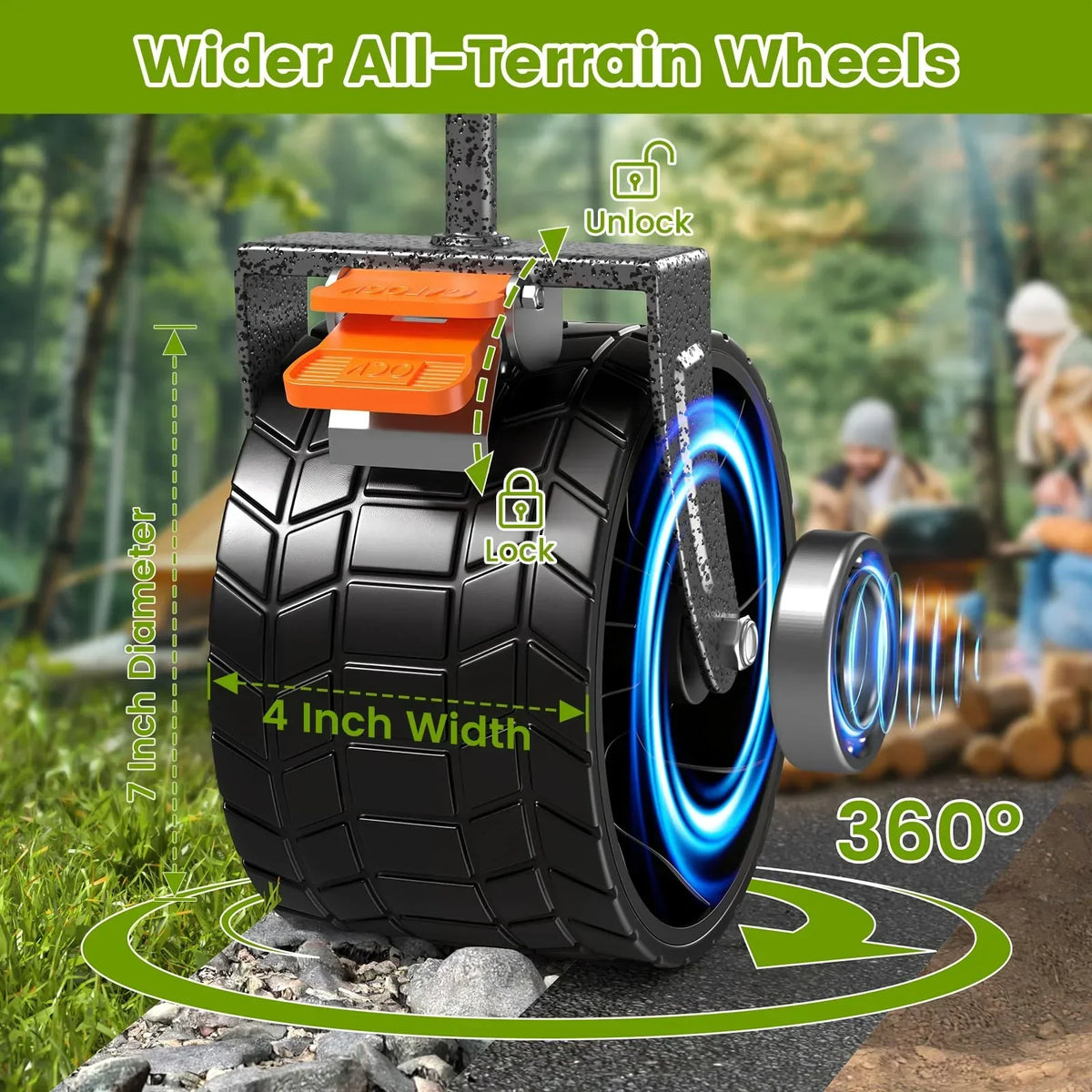 2026 NewRaynesys 300L Foldable Wagon Cart with Wheels, 440lbs Heavy Duty Beach Wagon for Sand Sports Camping Grocery, Black & Gray