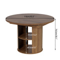2026 NewExtendable Dining Table for 4-6, Round Kitchen Table with Storage Shelf, Oval Dining Tables for Living Room (Walnut)