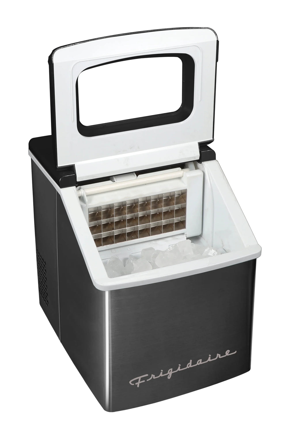 2026 NewFrigidaire 40lbs. Countertop Clear Square Ice Maker - Stainless Steel