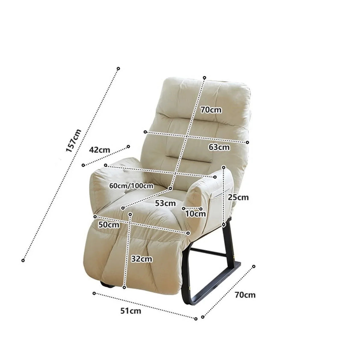 2026 NewHDUTNGISN Recliner Armchair with Adjustable Backrest,White