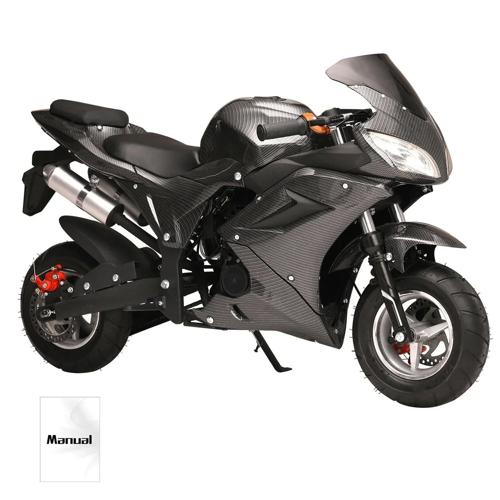 2026 NewAQQW 49cc Gas Mini Motorcycle for Adults & Kids, 4-Stroke Mini Bikes, Gas Mini Dirt Bikes Ride on Toys, Max Load 441Lbs, Best Gifts for Kids