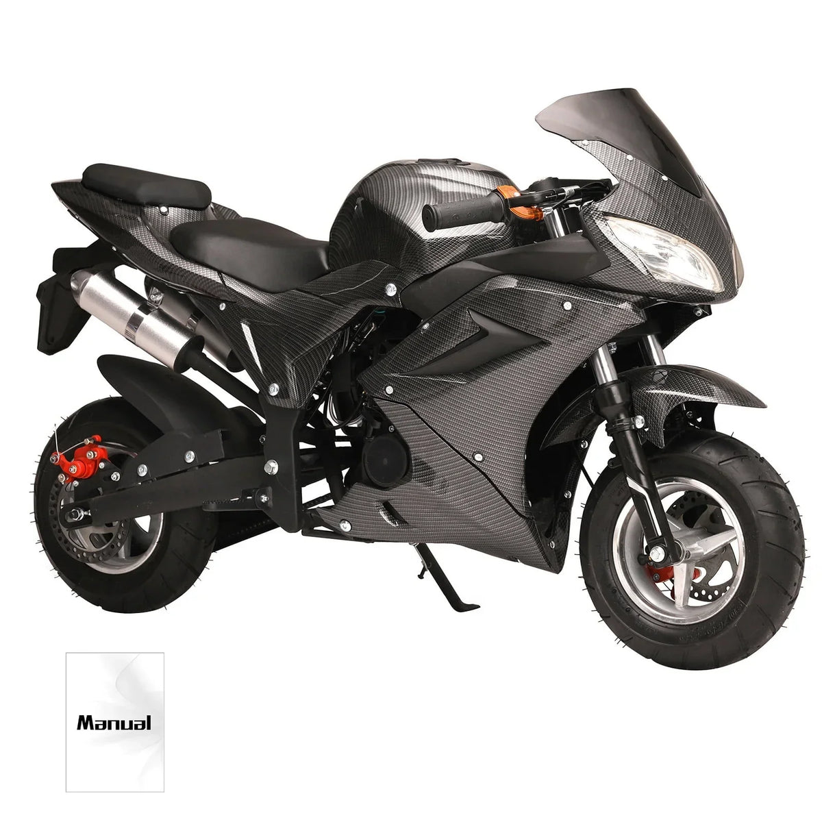 2026 NewAQQW 49cc Gas Mini Motorcycle for Adults & Kids, 4-Stroke Mini Bikes, Gas Mini Dirt Bikes Ride on Toys, Max Load 441Lbs, Best Gifts for Kids