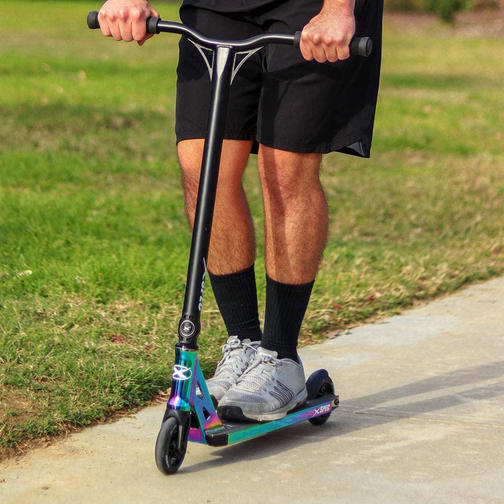 2026 NewXspec Oil Slick Neo Chrome Pro Stunt Kick Scooter. Rainbow Trick Scooter