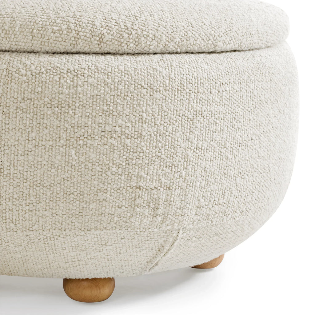 2026 NewBetter Homes & Gardens Juliet Modern Boucle Chaise & Storage Ottoman, Pearl