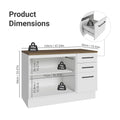 2026 NewMadesa Hazel Kitchen Storage Buffet Base Cabinet with Adjustable Feet 47 Inch Engineered Wood Slab Doors Painted Finish Floor Mount Removable Plinth - White