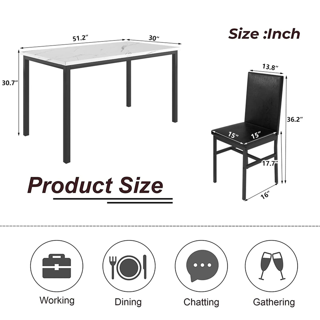 2026 NewDining Table with 6 High-back Upholstered Chairs, Modern Dinette Set, Dining Table and Chairs Set for 6 Persons, Small Home Kitchen Dining Table Set, Ideal for Apartment Breakfast Nook Bar, B1470