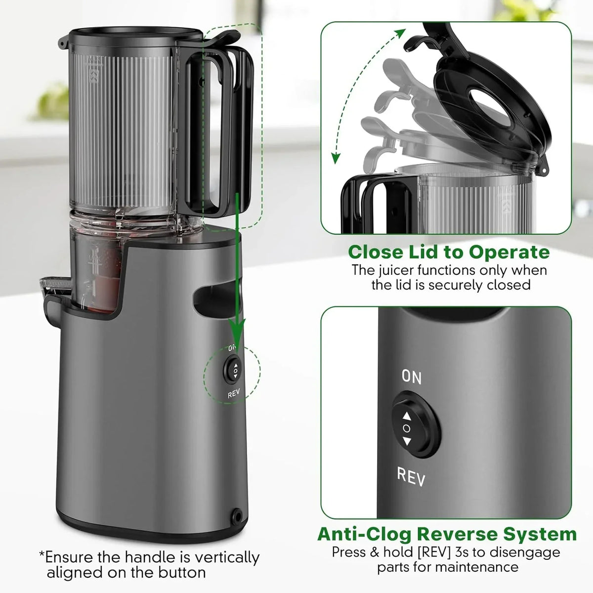 2026 NewYPONE Cold Press Juicer, Masticating Juicer with 5.4" Wide Feed Chute, 350w Slow Juicer Machines Fit Whole Vegetables and Fruits,Juice Extractor Machine with High Juice Yield, Easy to Clean(Black)