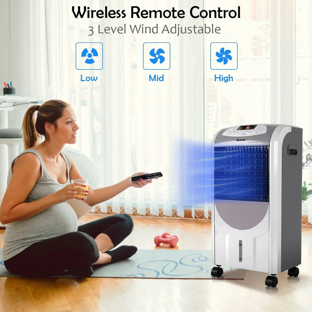 2026 NewCostway Portable Air Cooler Fan & Heater Humidifier with Washable Filter Remote Control