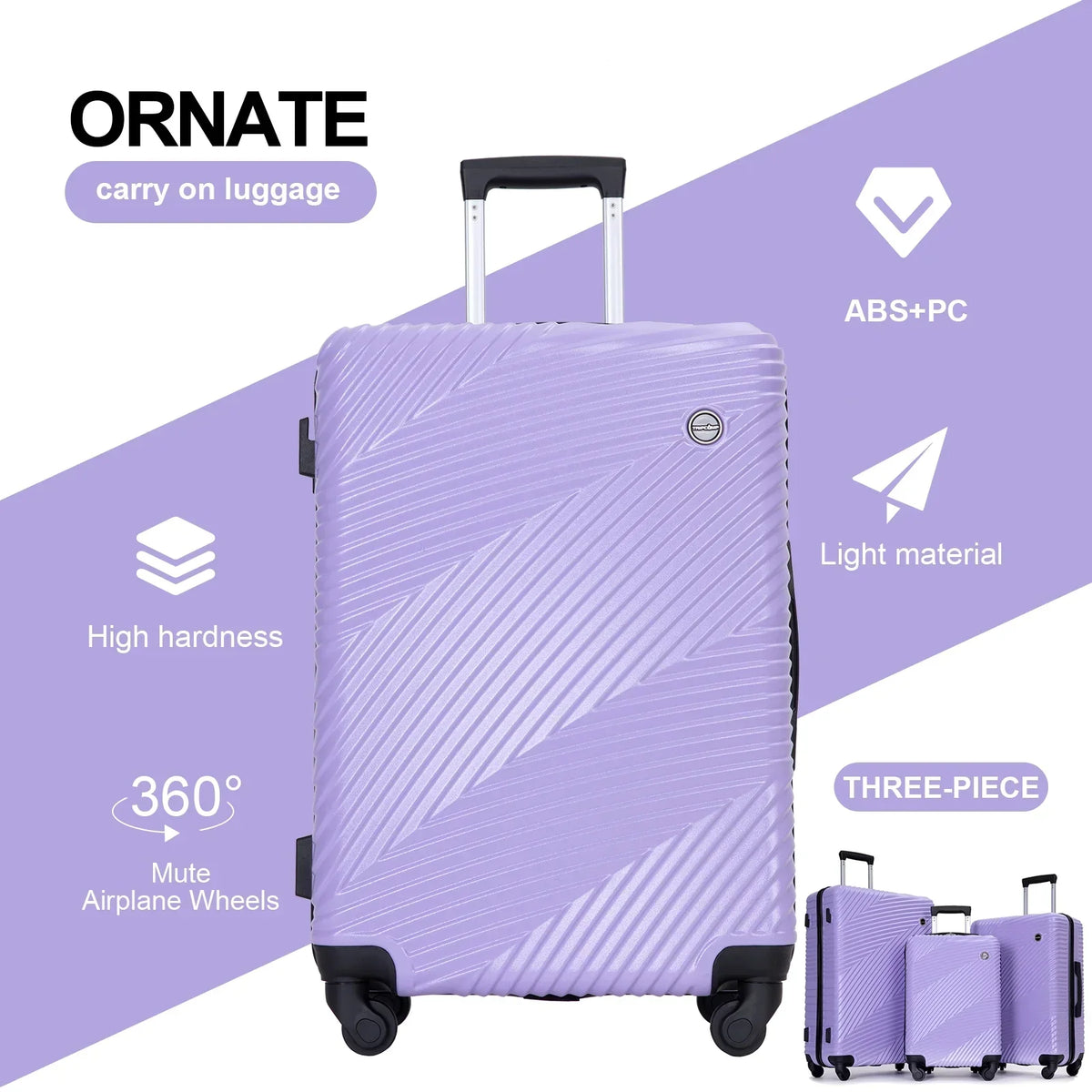 2026 NewTripcomp Luggage 3 Piece Set,Suitcase with Spinner Wheels Hardside Lightweight Luggage 20in24in28in.(Blue)