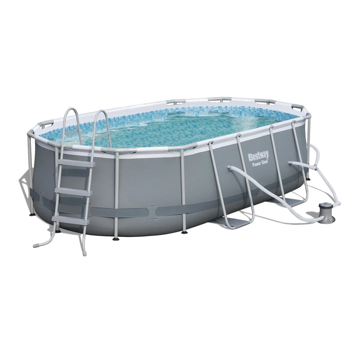 2026 NewBestway Power Steel 13.91' x 8.2' x 39.5" Oval Frame Pool Set