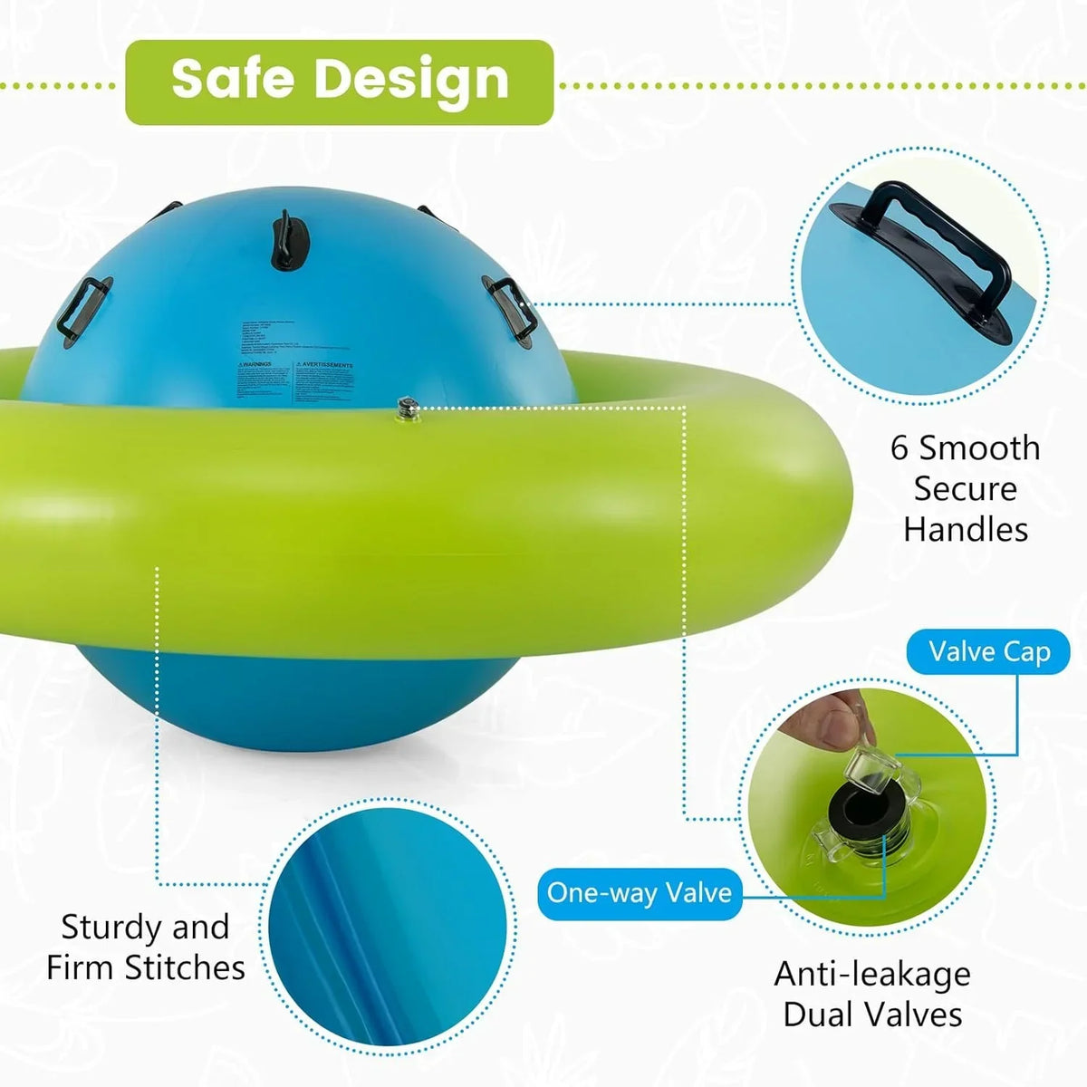 2026 NewOLAKIDS 8FT Inflatable Dome Rocker Bouncer, Outdoor Kids Giant Roll and Play Seesaw Rocker with 6 Secure Handles, Max Weight 250 LBS, Toddlers Climbing Toy Backyard Play Center Equipment