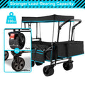 2026 NewVECUKTY Collapsible Garden Wagon Cart with Removable Canopy Black