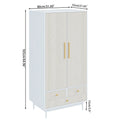 2026 NewArmoire Wardrobe Closet, Closet Wardrobe Cabinet with Drawers and Hanging Rail for Bedroom, White