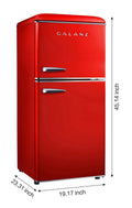 2026 NewGalanz 4.0 cu ft Retro Two Doors Refrigerator, Red