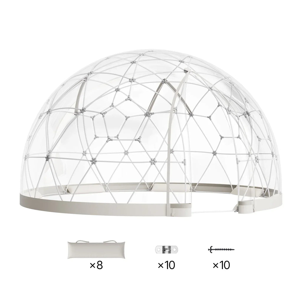 2026 NewVEVOR Garden Dome Tent, 12 x 7.2 ft Outdoor Clear Bubble Tent for 4-7 Person, Weatherproof Geodesic Dome Greenhouse with Window, PVC Igloo Tents for Backyard Patios Camping Party Wedding