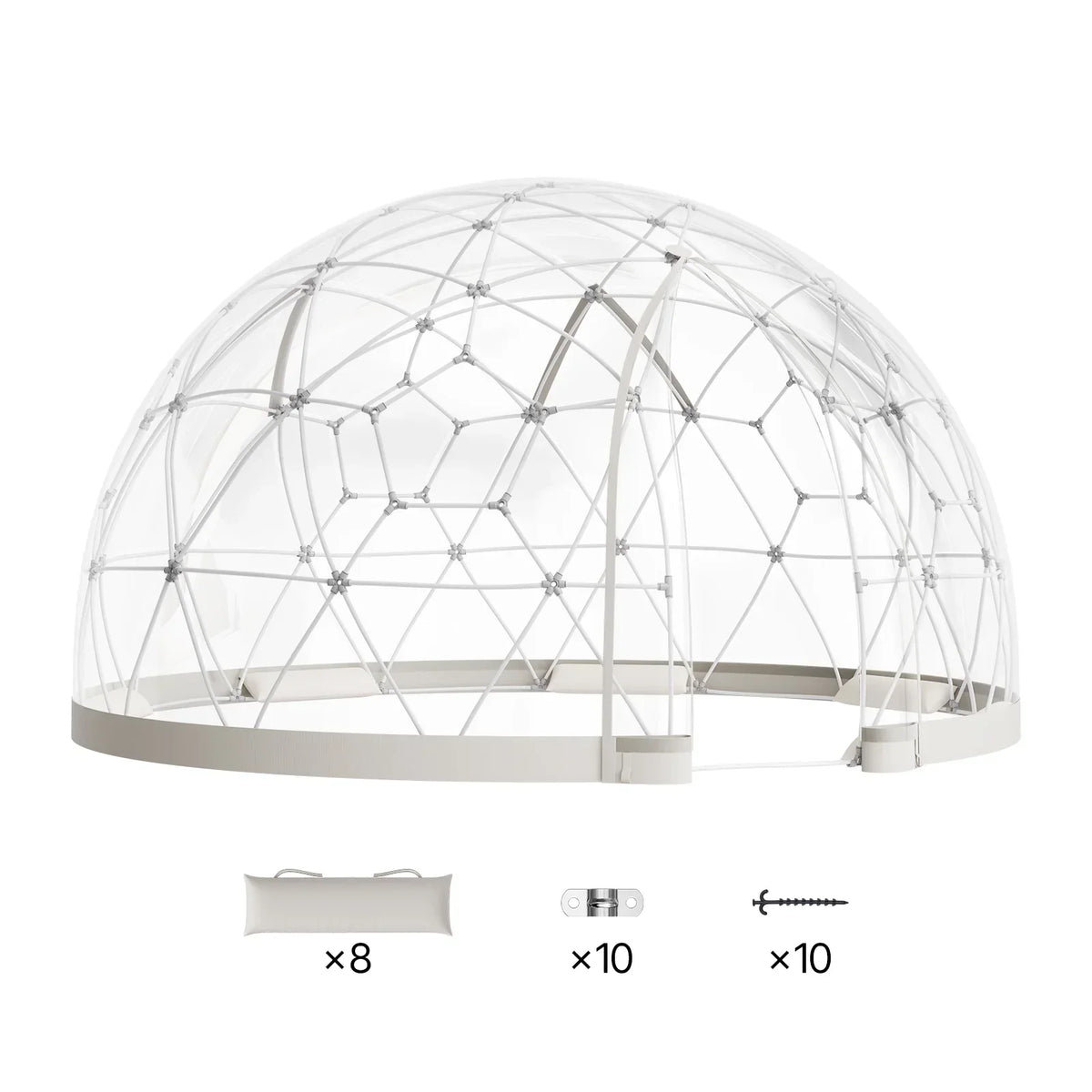 2026 NewVEVOR Garden Dome Tent, 12 x 7.2 ft Outdoor Clear Bubble Tent for 4-7 Person, Weatherproof Geodesic Dome Greenhouse with Window, PVC Igloo Tents for Backyard Patios Camping Party Wedding
