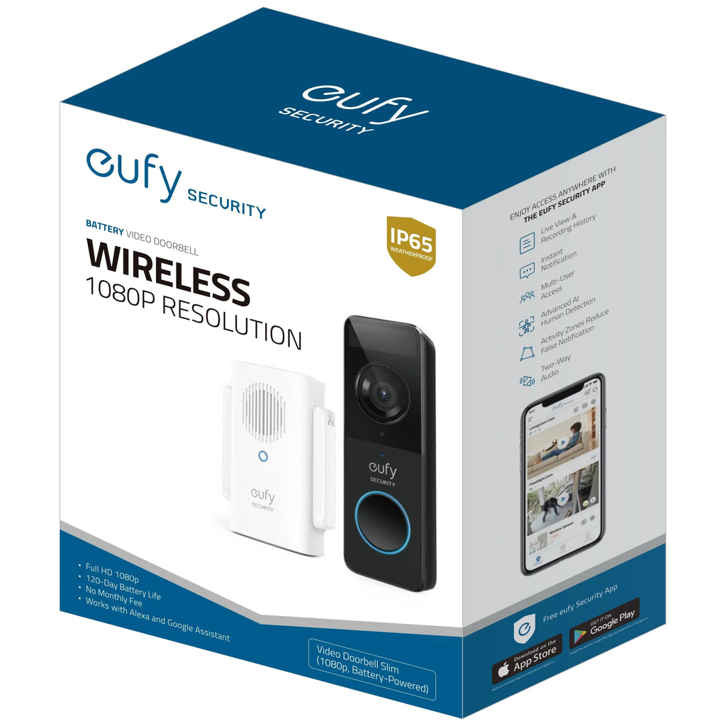 2026 Neweufy Wireless 1080p Video Doorbell with Chime, Locally Stored Data