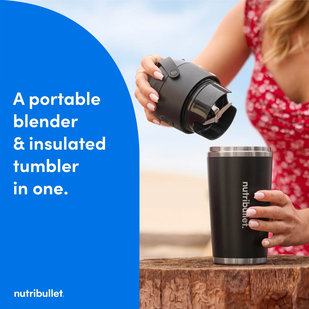 2026 Newnutribullet Flip Insulated Portable Blender NBPB10350AK - Matte Black, 18oz