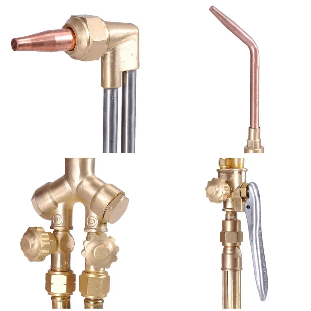 2026 NewYescom DOT Oxy Acetylene Torch Kit Gas Tank Brazing Welding Cutting Black Holder Gauge Portable Brass Nozzle Long Pipe Goggles Heavy Duty Oxygen Welder Tool Set