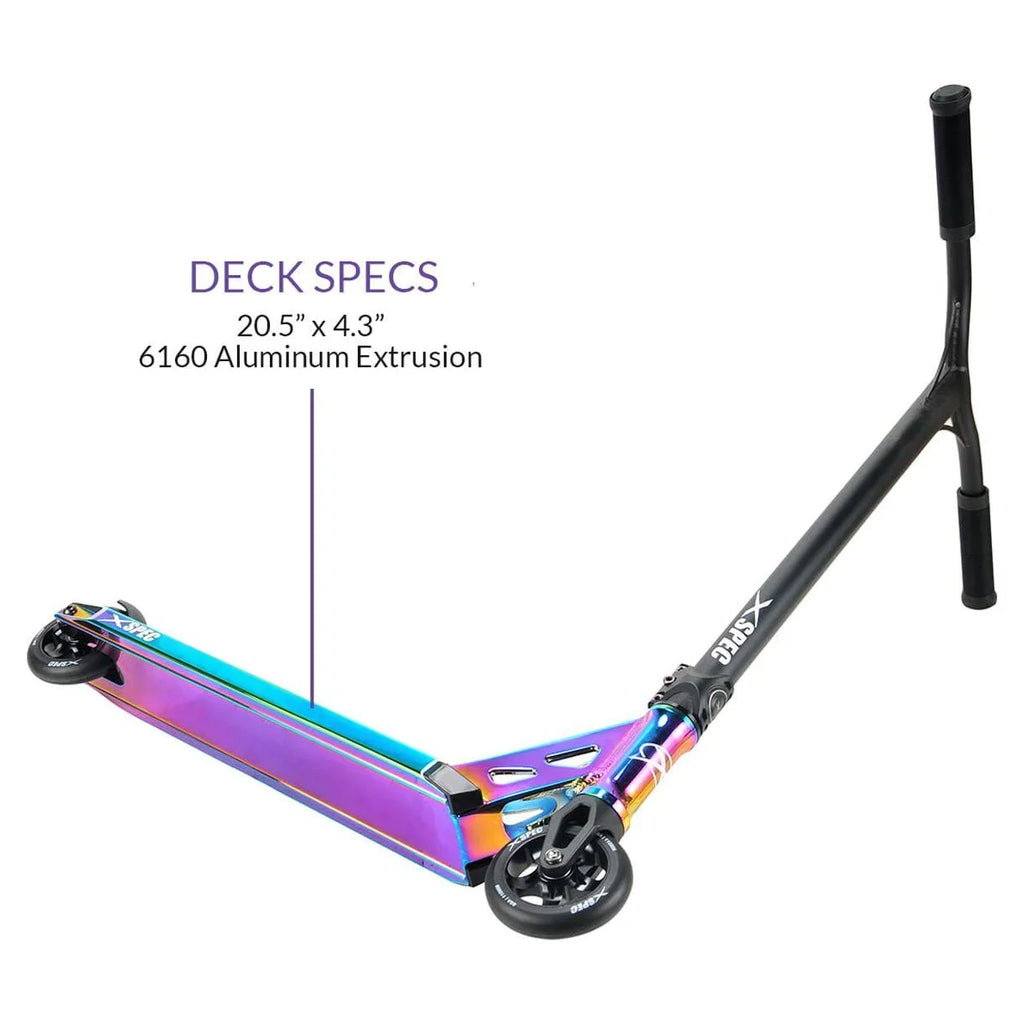 2026 NewXspec Oil Slick Neo Chrome Pro Stunt Kick Scooter. Rainbow Trick Scooter