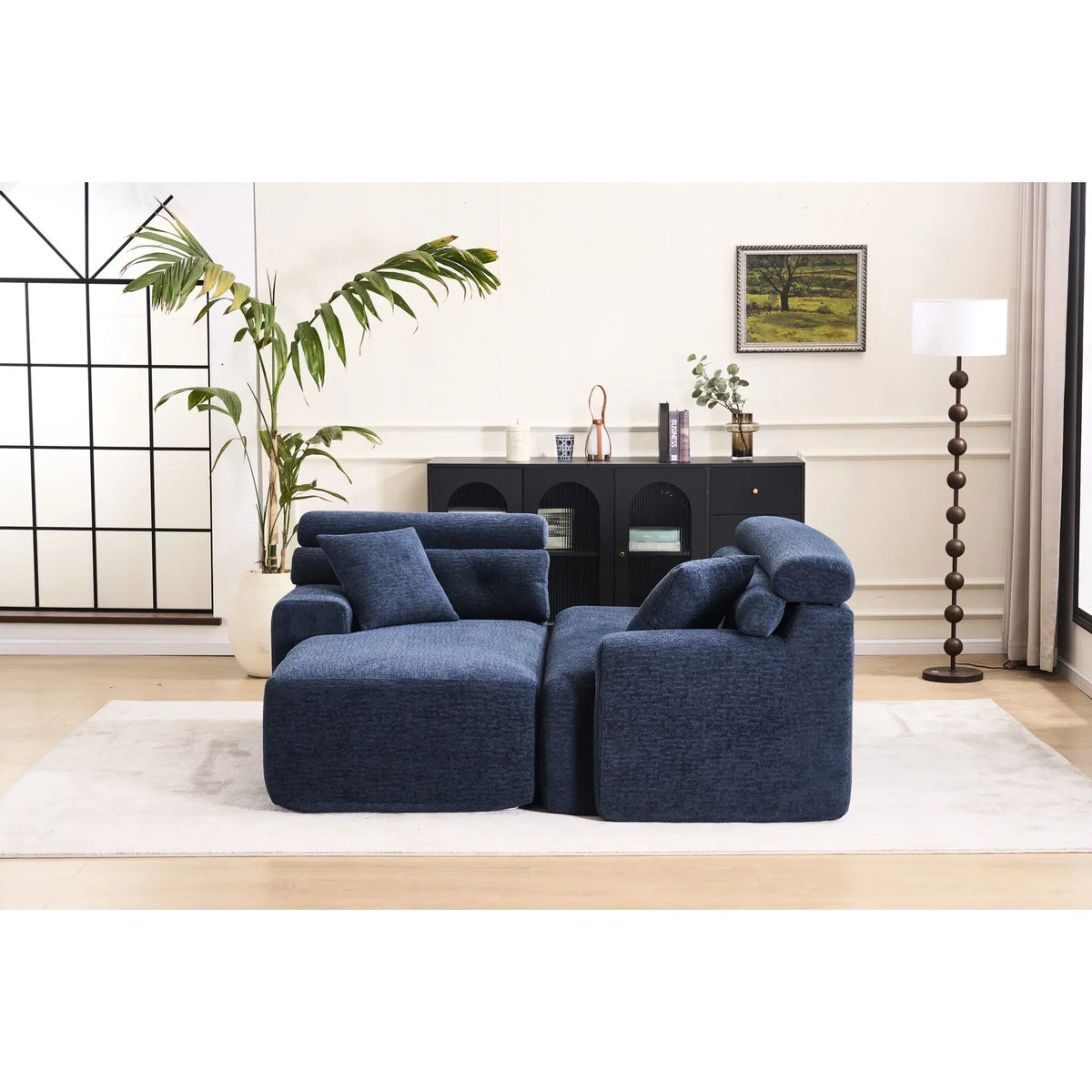 2026 New4 Compression, Antique Blue - Home Decor With Wider, Deep Seat & Elevated For Chic Living Couch Room Furniture Deeper Back Relax