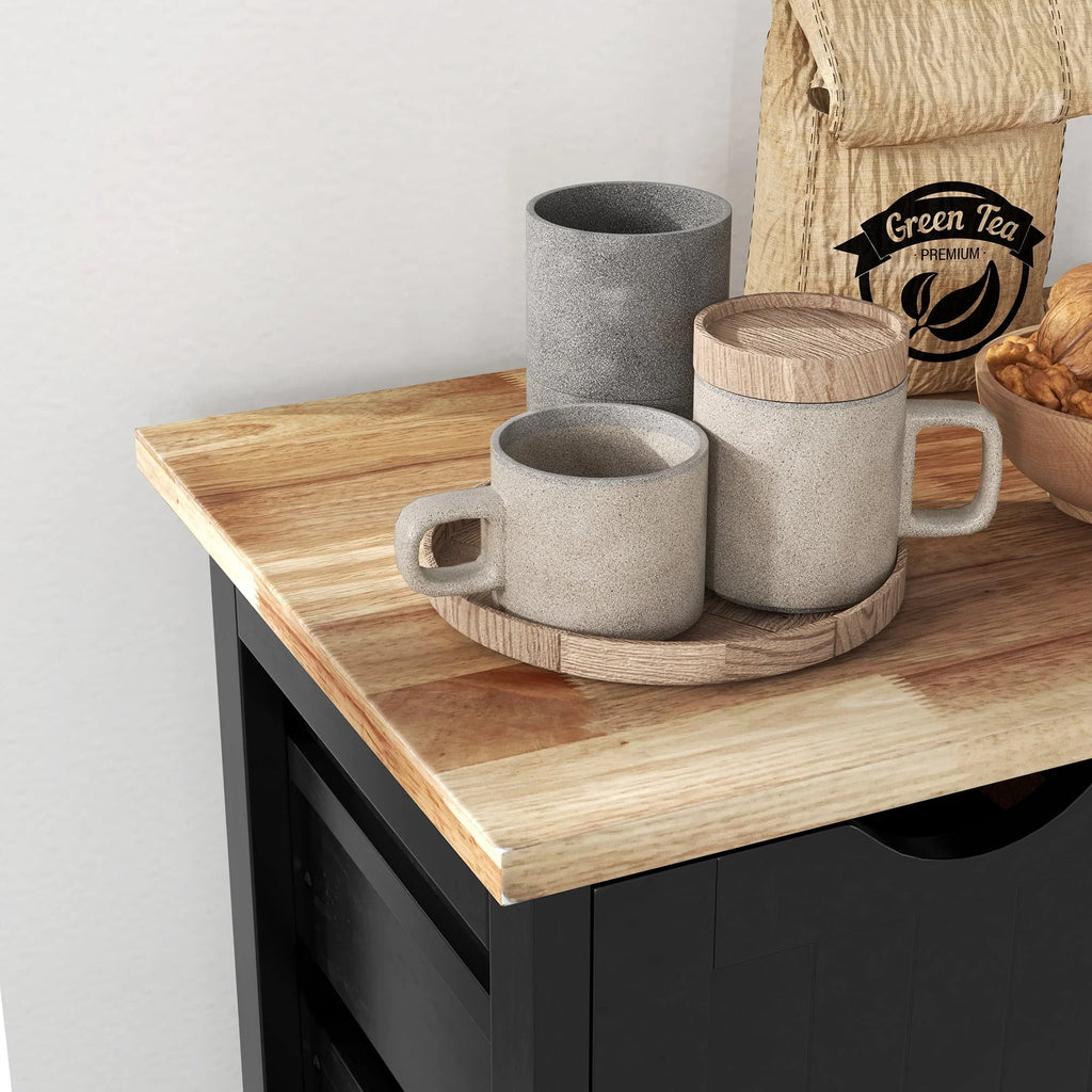 2026 NewHOMCOM Rolling Kitchen Island Cart, Bar Serving Cart, Compact Trolley on Wheels with Wood Top, Shelves & Drawers for Home Dining Area, Grey