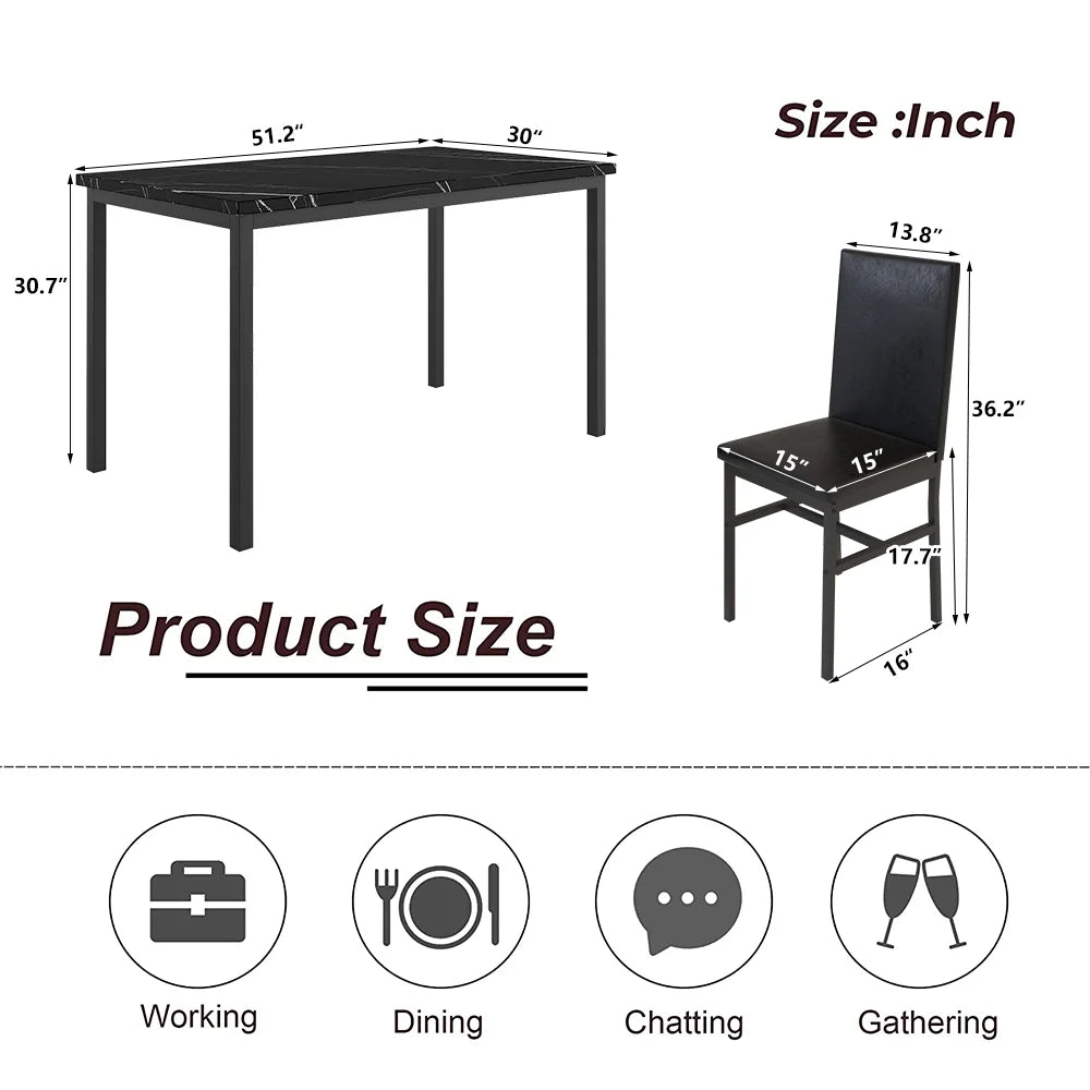 2026 NewDining Table with 6 High-back Upholstered Chairs, Modern Dinette Set, Dining Table and Chairs Set for 6 Persons, Small Home Kitchen Dining Table Set, Ideal for Apartment Breakfast Nook Bar, B1470
