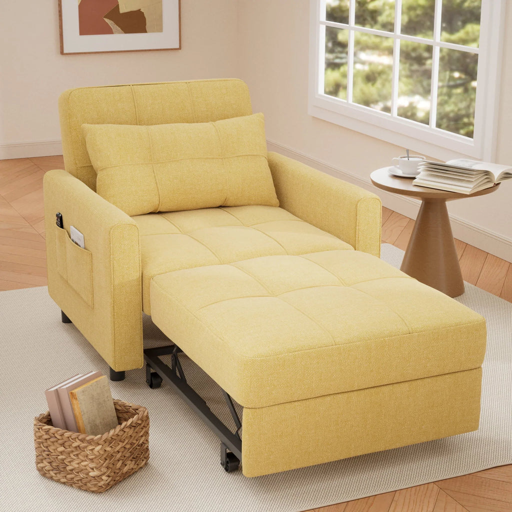 2026 NewSofa Bed, Lofka 3-in-1 Convertible Sleeper Sofa with Storage, Adjustable Backrest & Pull Out Function - Sleeper Chair for Small Space, Apartment, Dark Grey