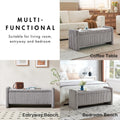2026 NewPinmoco 44" Storage Ottoman Bench, Upholstered Entryway Bench with Storage End of Bed Bench for Bedroom& Living Room, Corduroy Gray
