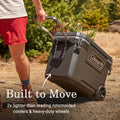 2026 NewColeman Convoy Series 65-Quart Hard Cooler with Wheels, up to 48 Cans, Brown Walnut Color