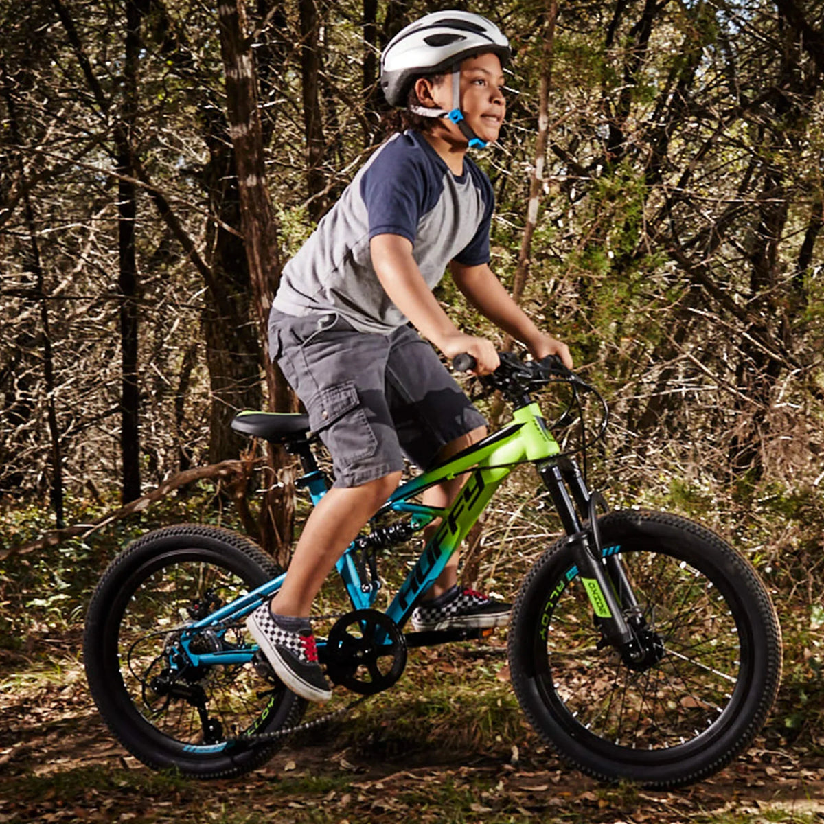2026 New20-inch Oxide Boys Mountain Bike for Kids, Lime / Blue