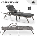 2026 NewMEISSALIVVE 4-Piece Outdoor Lounge Chairs, Pool Chairs with Adjustable 5 Position Backrest, PE Rattan Chaise for Backyard Porch Deck (Gray)
