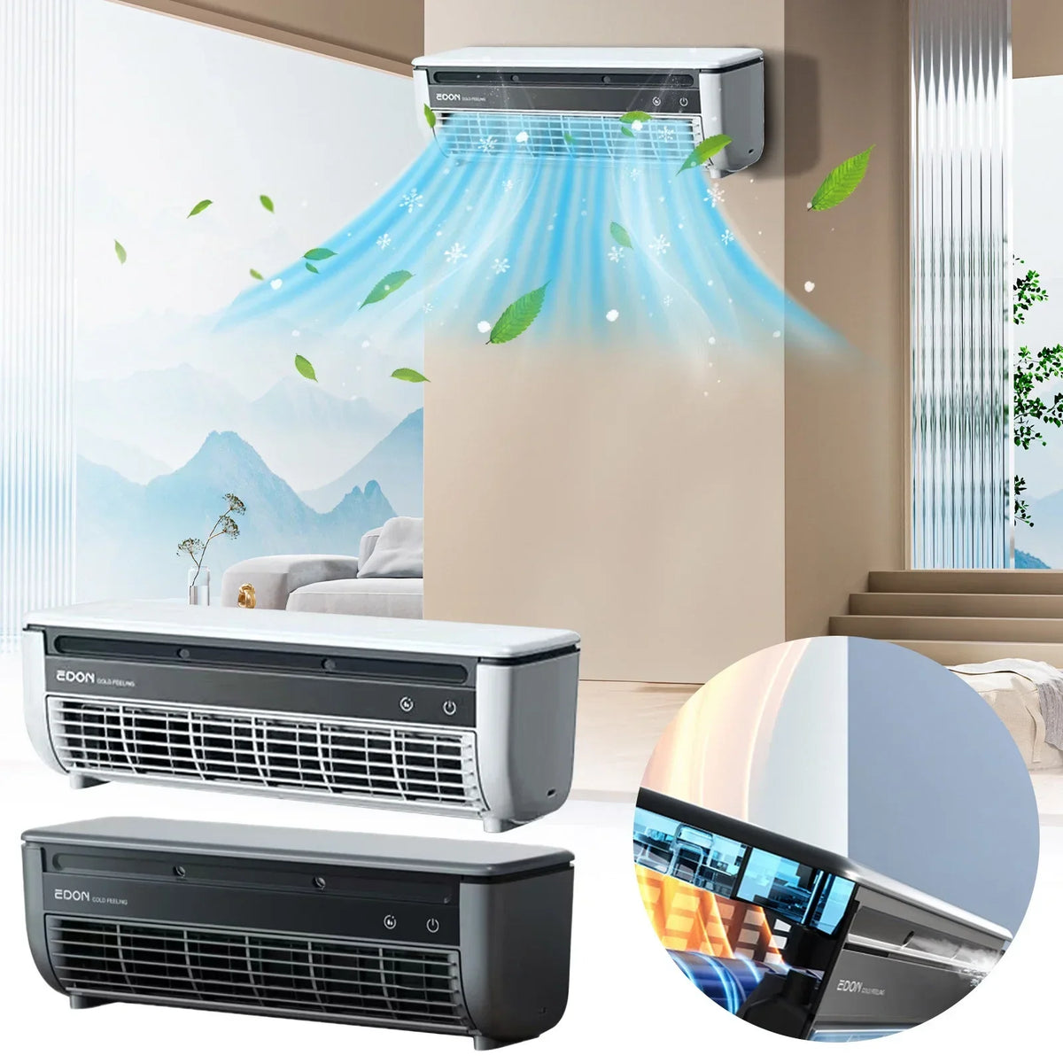 2026 NewFYHALE 5,000 BTU Wall Mounted Air Conditioner with Remote Control, Digital Display, Cool up to 150 Sq. Ft., Perfect for Small Bedroom, Living Room, Home Office, White
