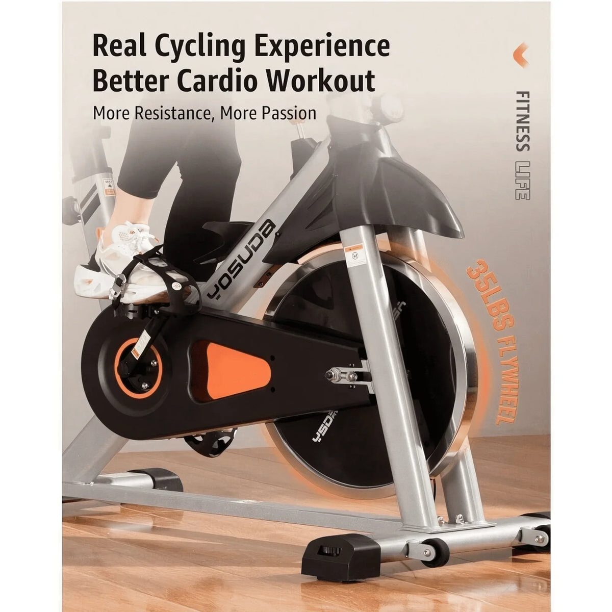 2026 NewYOSUDA Indoor Cycling Bike, 330 lbs Capacity, Comfort Seat, LCD Monitor